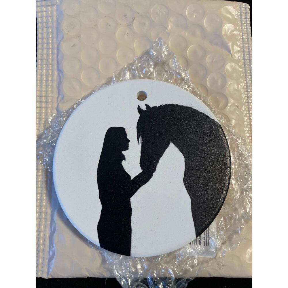 Horse Lovers Ceramic Double sided Christmas ornament